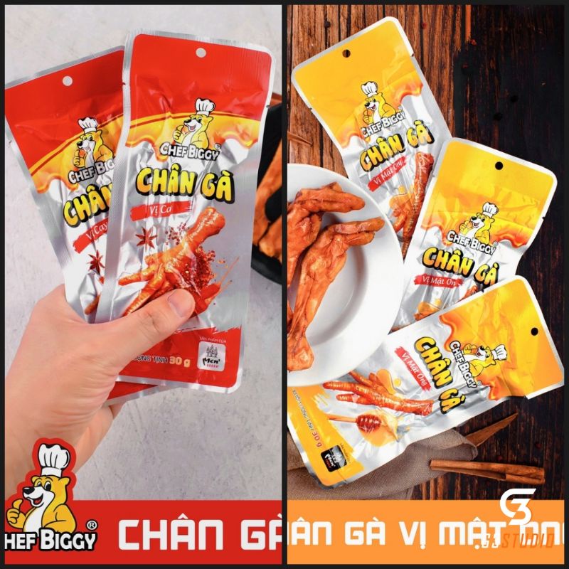 [Freeship70k] Bịch 20 chiếc chân gà Chef Biggy đủ vị (mật ong và cay)