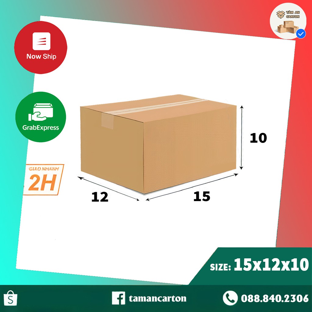 Hộp carton 15x12x10