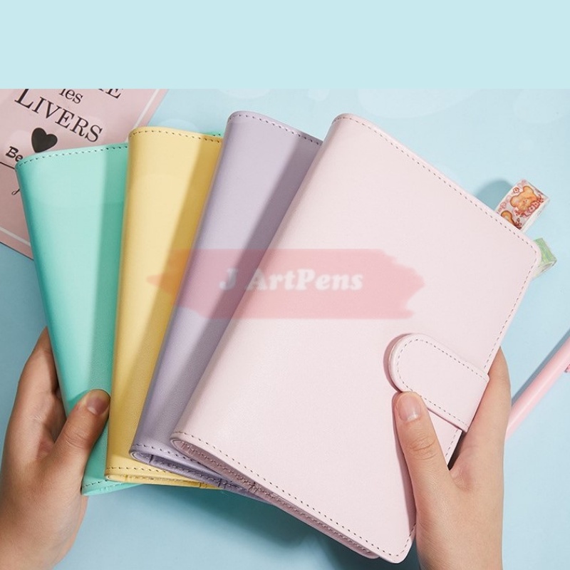 Bìa Sổ Còng Da Sweet Love A6 A5 6 Lỗ Màu Pastel Siêu Đẹp Nhiều Màu Sổ Còng Planner Sổ Tiết Kiệm Binder Bullet Journal