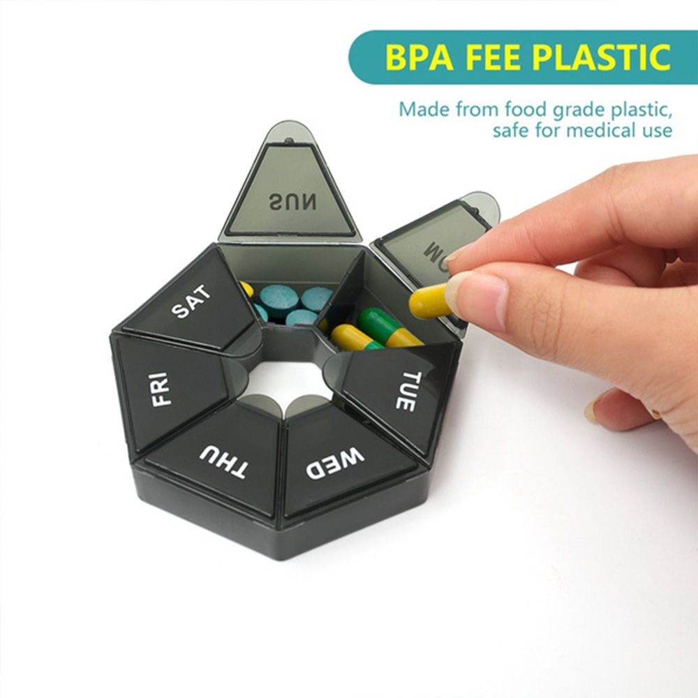 Hộp đựng thuốc viên 7 ngăn chống quên nhiều màu sắc tiện lợi