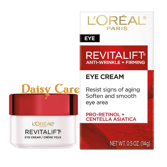 [Hàng Mỹ] Kem dưỡng mắt chống nhăn, giảm bọng mắt Loreal Revitalift Anti-Wrinkle + Firming Eye Cream (14g)