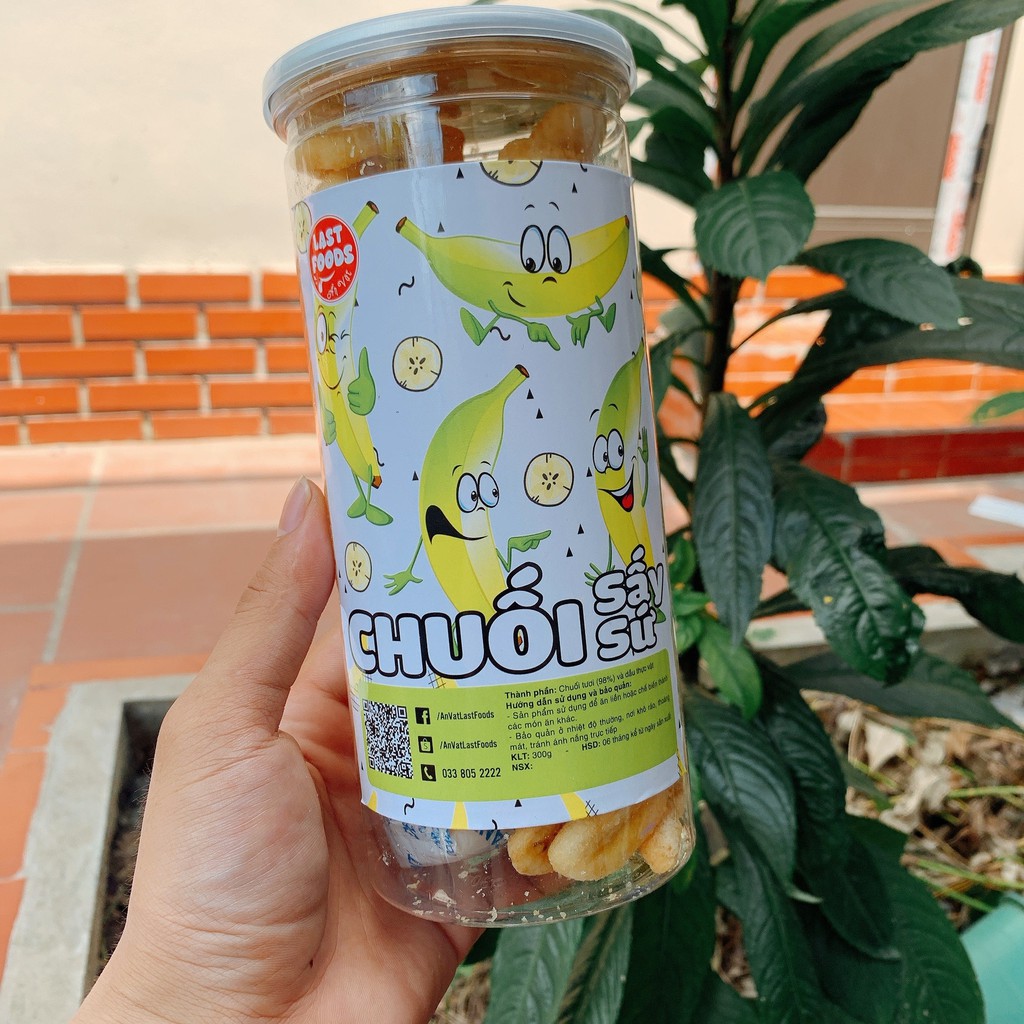 Chuối xứ sấy 300g hũ pet ,ăn vặt LASTFOODS Hà Nội với các mẫu đồ ăn vặt các miền đầy đủ hương vị thơm ngon giá rẻ