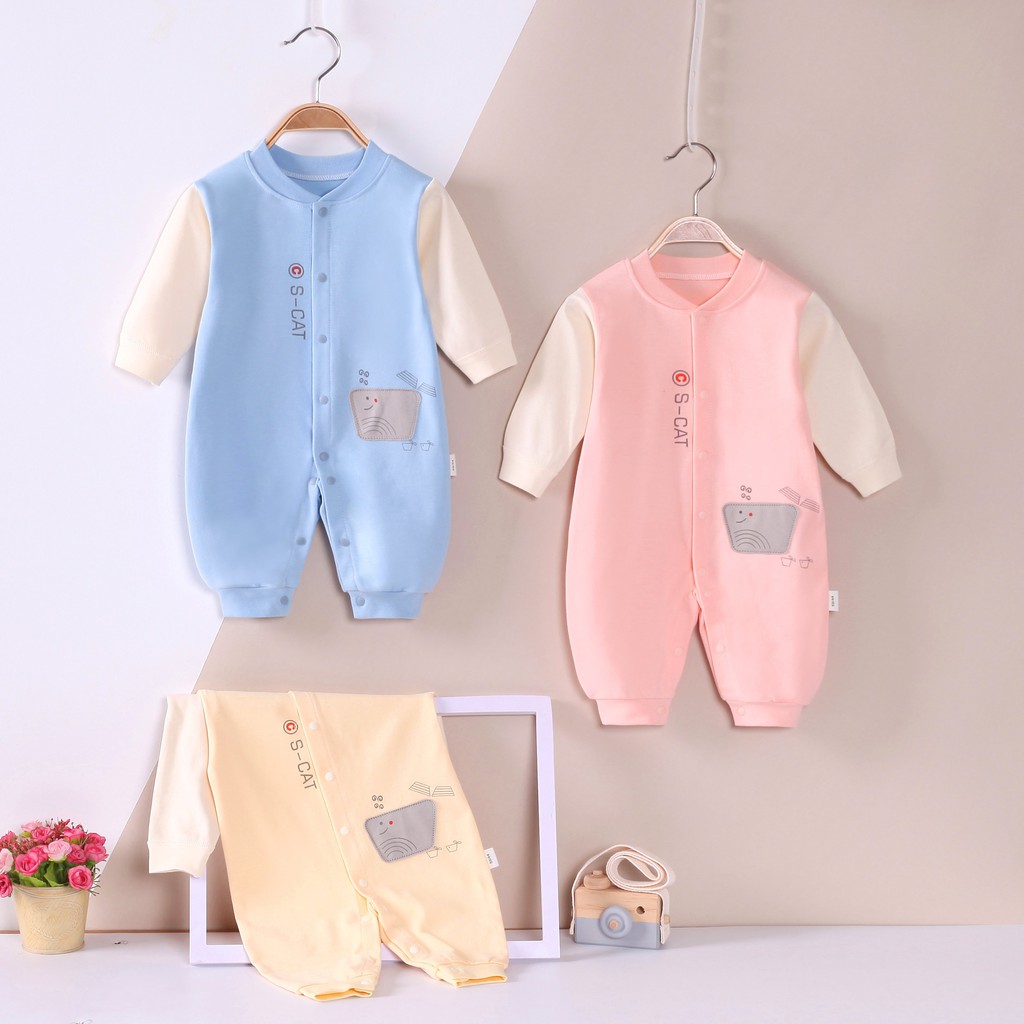 Body liền thân, bodysuit dài tay cotton cho bé trai và bé gái sơ sinh từ 3-14kg, hàng đẹp xuất nhật - BD47