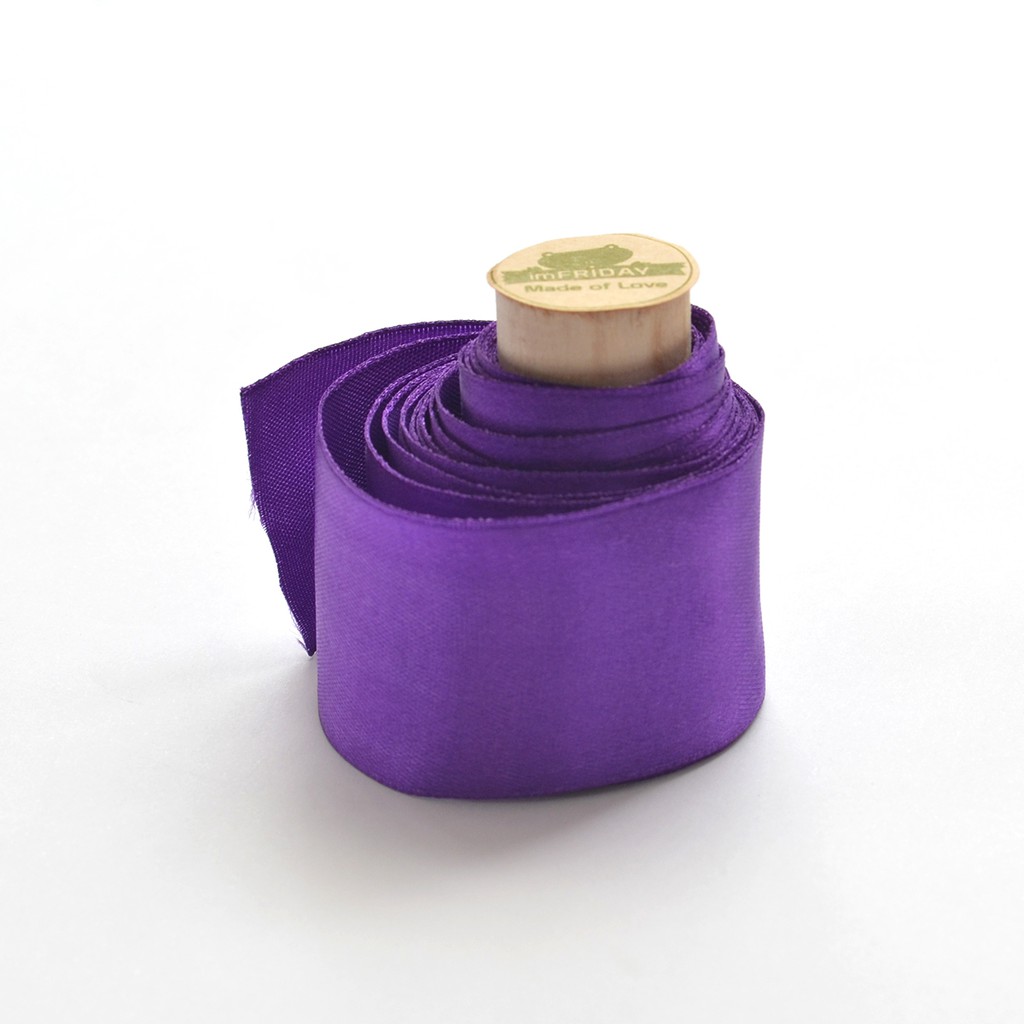 3m ruy băng  lụa 4cm tím đậm RB6