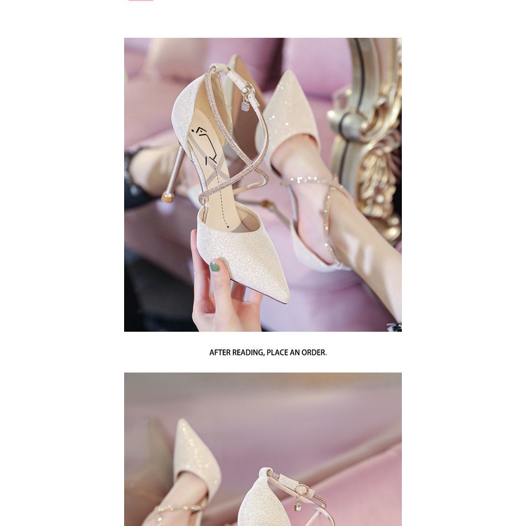 Giày Cao Gót Đính Kim Tuyến Lấp Lánh Thời Trang Đi Đám Cưới Năm 2021