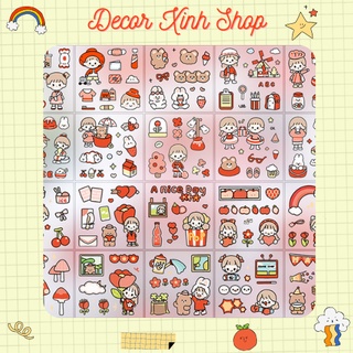 1 tấm dán sticker dễ thương nhiều họa tiết dùng để trang