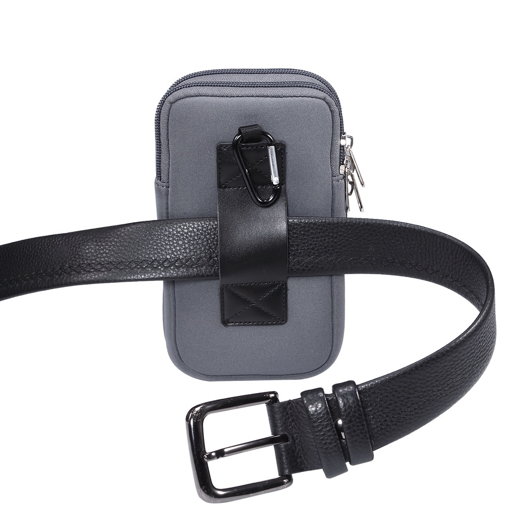 Túi điện thoại di động không thấm nước đeo thắt lưng có khóa carabiner đàn hồi chất liệu nylon