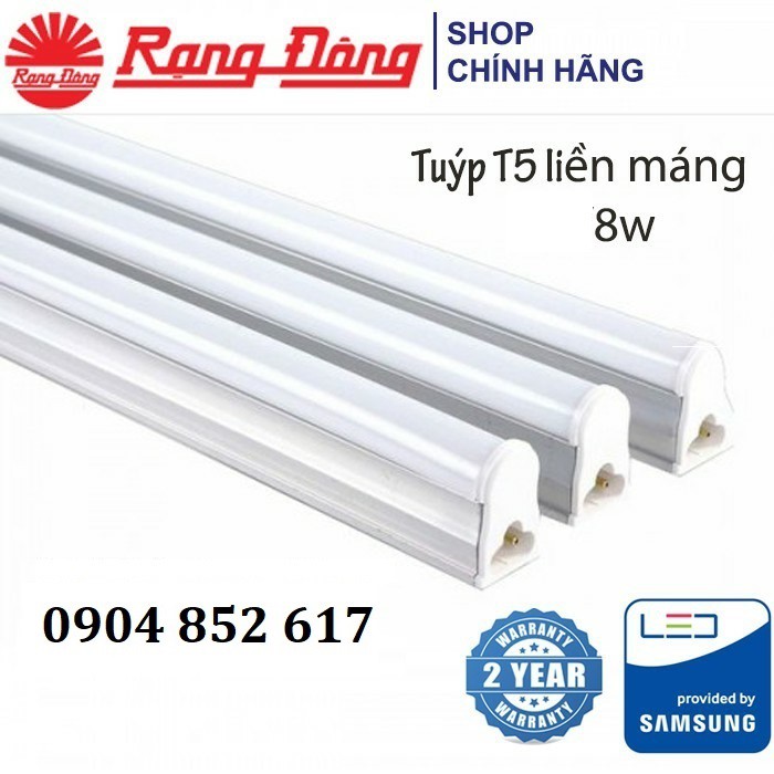 Đèn LED hắt trần (bộ đèn LED liền thân) T5 Rạng Đông 8W 60cm, bảo hành 2 năm, ChipLED SAMSUNG.