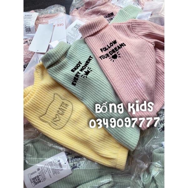 Áo Len Cổ Lọ Bé Gái Gân Mềm GJ