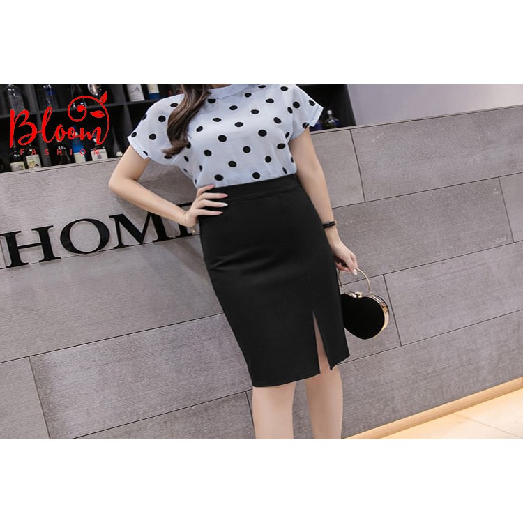 Chân váy bigsize công sở Chân váy bút chì đen ôm suông xẻ tà trước | Chất Umi Hàng VNXK mã CVBC01 | BigBuy360 - bigbuy360.vn