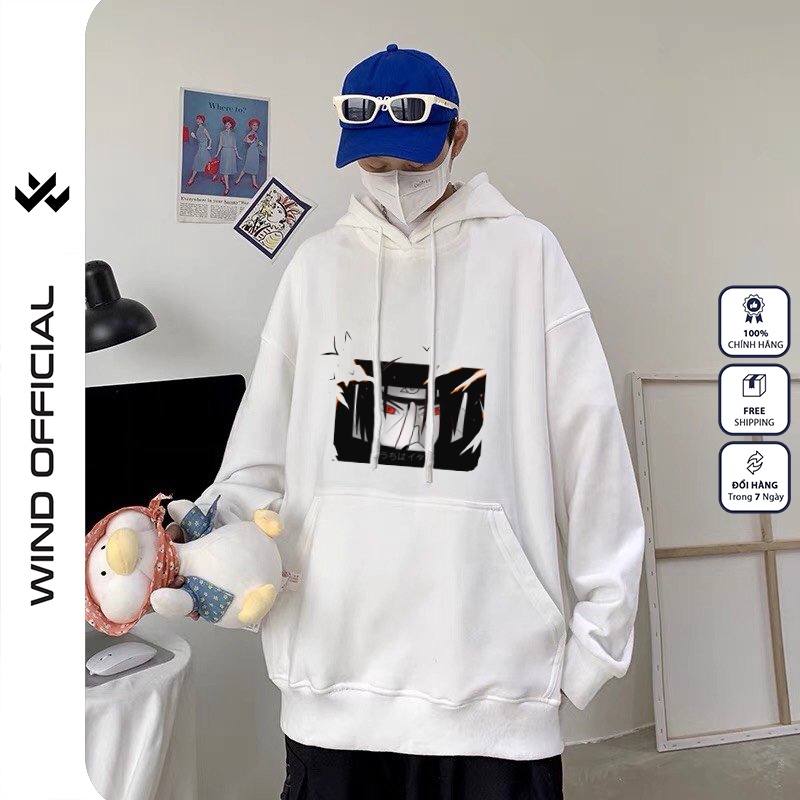 Áo hoodie form rộng WIND unisex nỉ bông HD20 ITACHI thời trang nam nữ oversize ulzzang | WebRaoVat - webraovat.net.vn