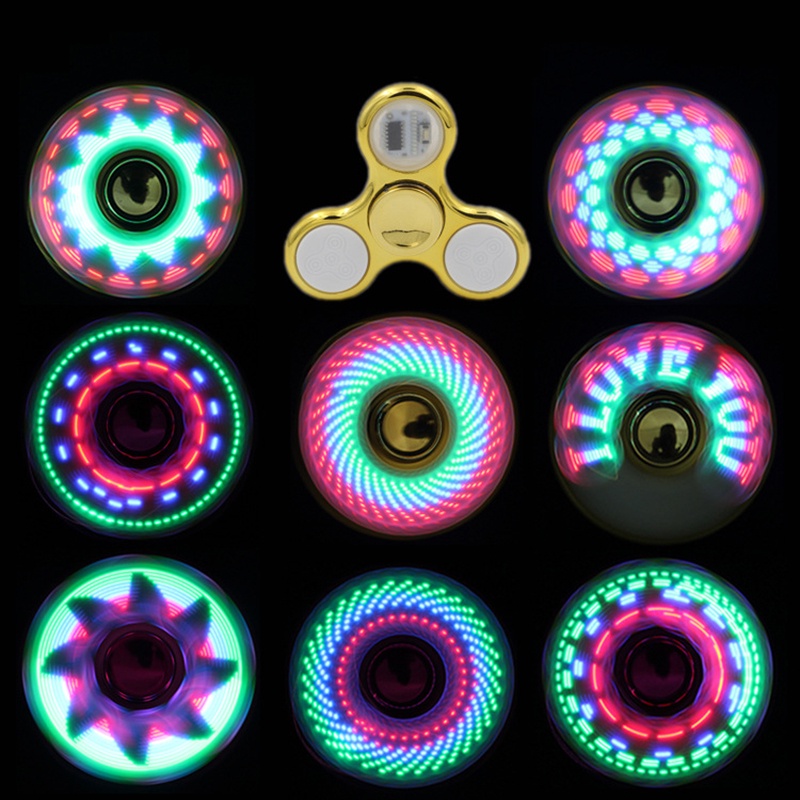 Con Quay Đồ Chơi Fidget Spinner Đèn Led 6 Màu Sáng Tạo Giúp Giảm Stress