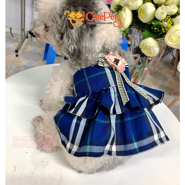 Váy 2 dây gắn nơ cho chó mèo Váy , Quần áo chó mèo - Phụ kiện thú cưng