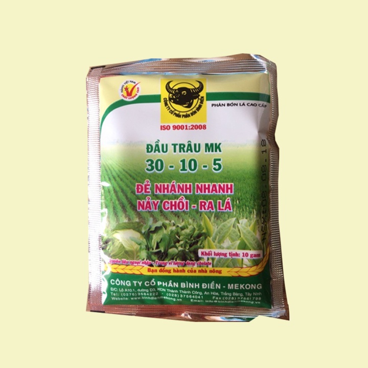 Bộ 2 Phân Bón Lá Đầu Trâu Dành Cho 2 Giai Đoạn Phát Triển Cây Trồng (gói 10gr) - Nông Trại Sago