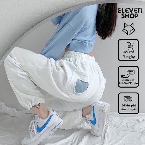 Quần Jogger nam nữ hình trái tim siêu cute, mặc cực đẹp, vải nỉ da cá siêu dày siêu bền