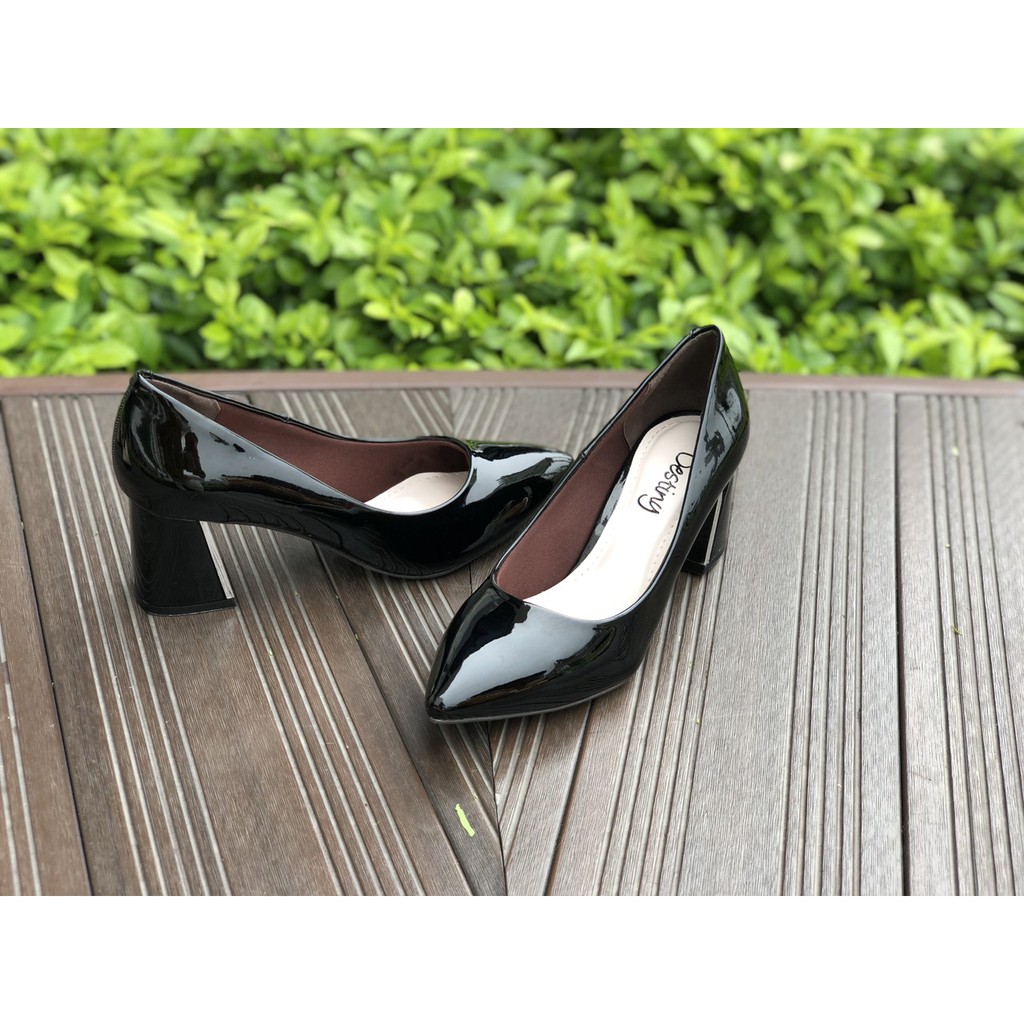 Giày cao gót 5 phân gót vuông mũi nhọn Annmodels  thời trang _A026GS [HỖ TRỢ ĐỔI SIZE]