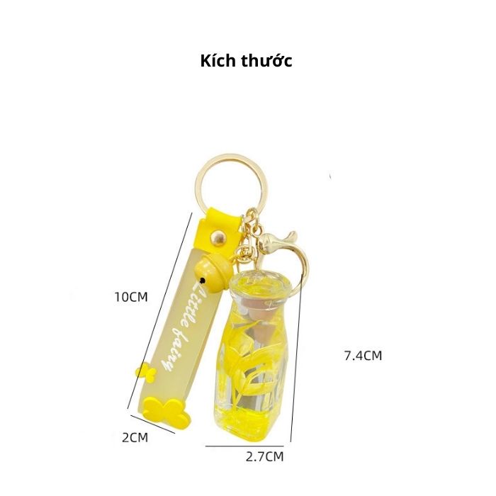 MÓC KHÓA LỌ THỦY TINH CÓ CHỨA BÔNG HOA CỰC KÌ DỄ THƯƠNG