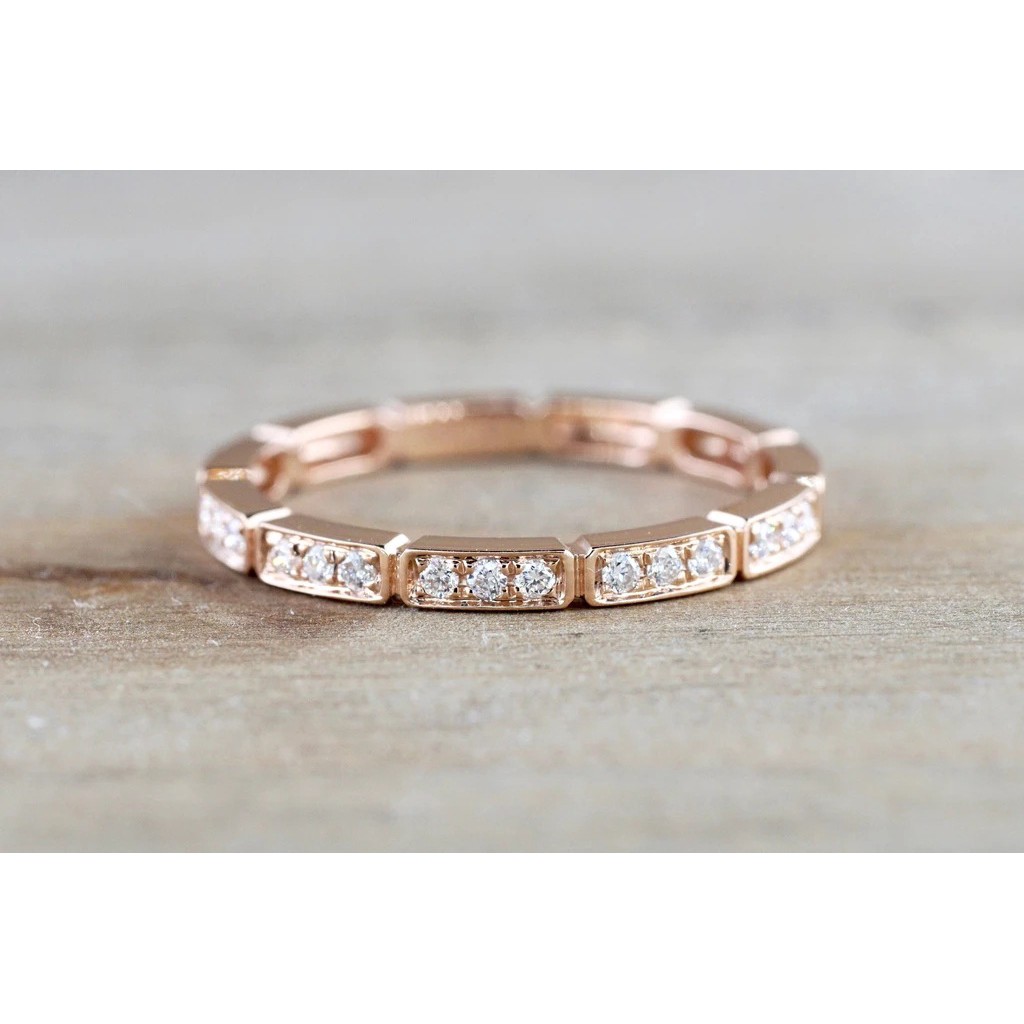 Nhẫn đeo ngón tay bằng kim loại đính đá lấp lánh sang trọng cho nữ