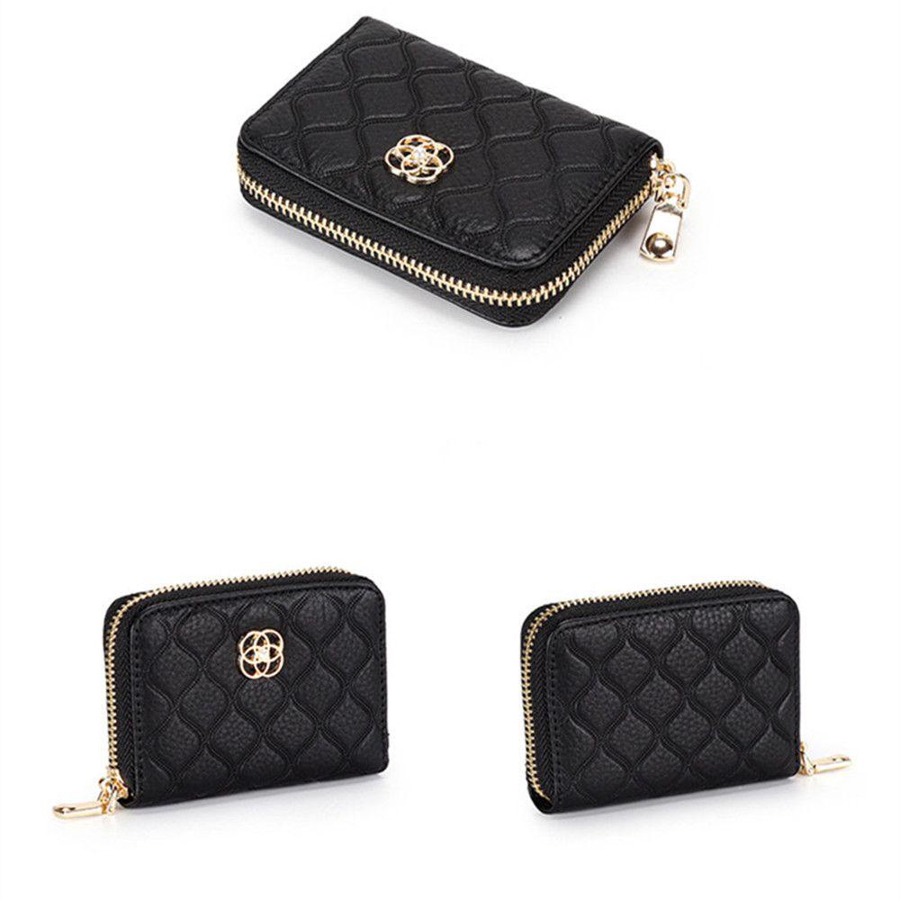 Ví Da Thật Đựng Thẻ Tín Dụng / Danh Thiếp Có Khóa Kéo Phong Cách Hàn Quốc Mihan