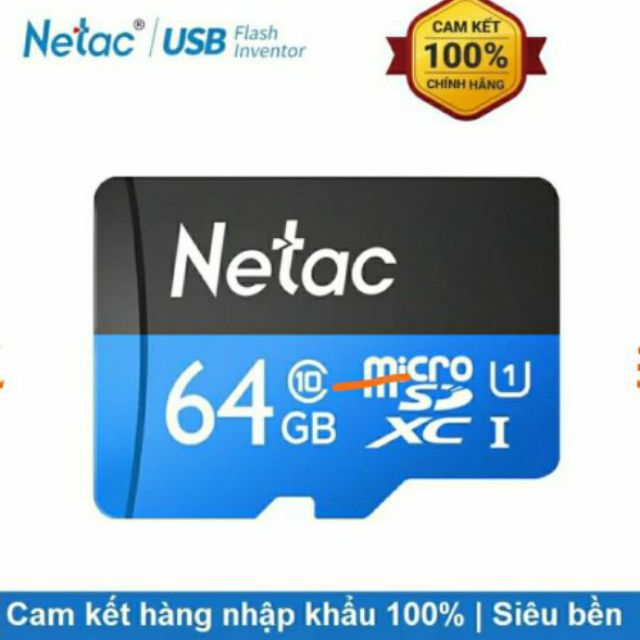 ✡️💯✡️ Thẻ nhớ Micro SD Netac 64GB U1 Class10 | BH 3 Năm