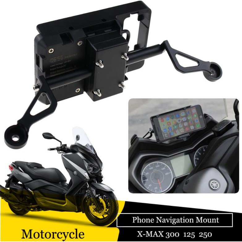 Giá Đỡ Sạc USB Chuyên Dụng Cho Xe Mô Tô Yamaha XMAX125 250 XMAX300 400 2017 2018