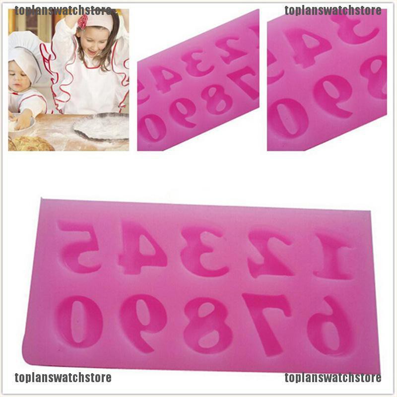 Khuôn Silicone Tạo Hình Số 3D Làm Bánh DIY