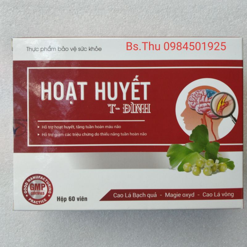 Hoạt huyết T-Đình Napharco T Đình hộp 60 viên hỗ trợ tăng cường tuần hoàn máu não
