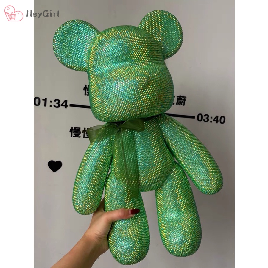 Gấu Bearbrick tự đính đá làm thủ công cực xinh đủ size 18-53cm