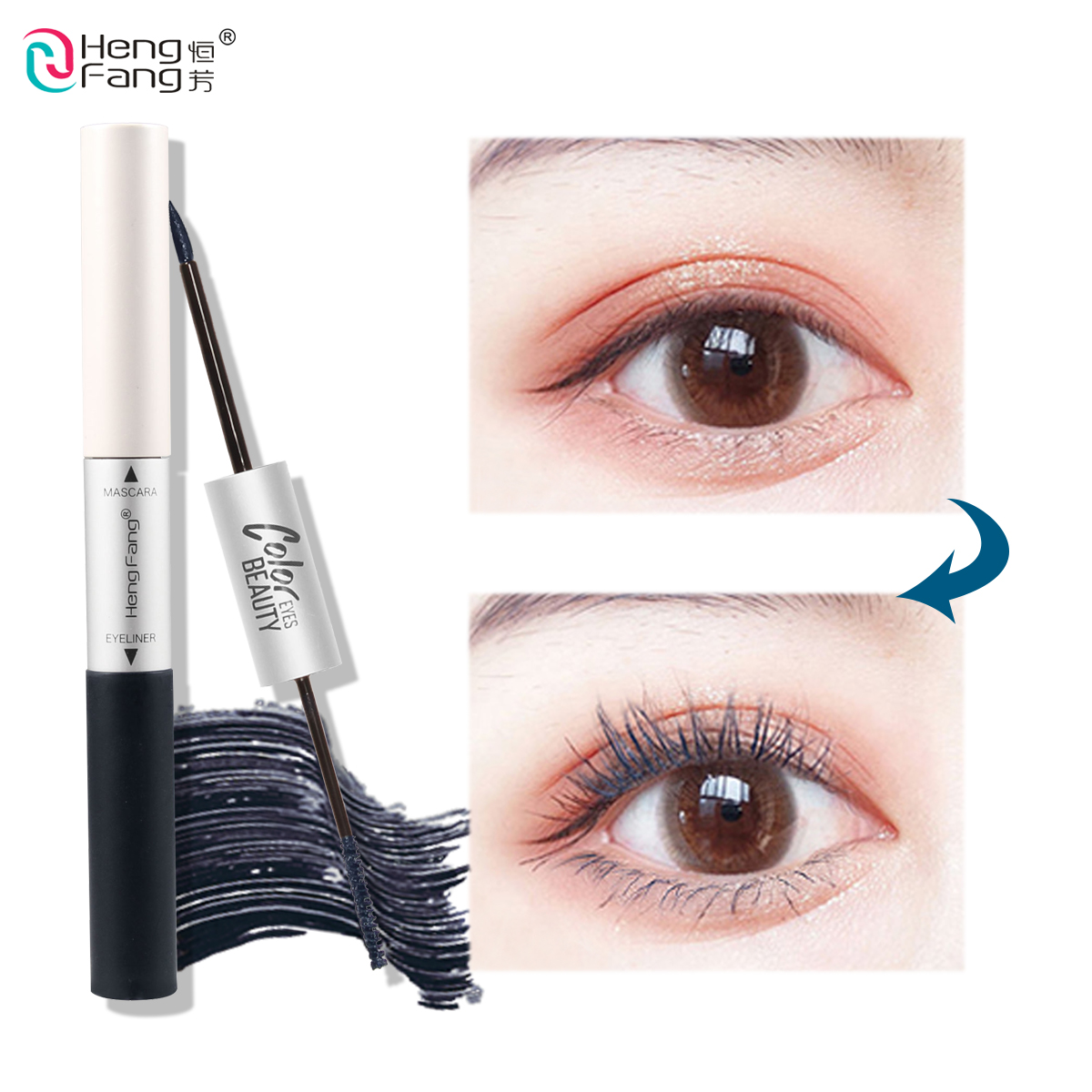 Mascara Kiêm Bút Kẻ Mắt Hengfang H6235 4g + 4g Hai Đầu Không Thấm Nước Lâu Trôi | BigBuy360 - bigbuy360.vn