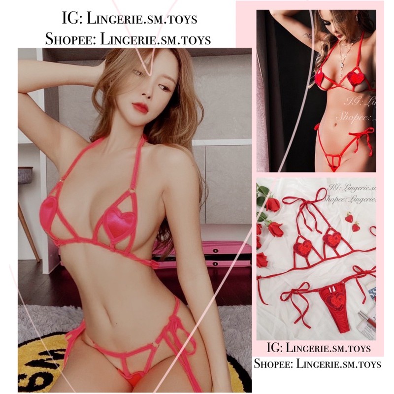 2 Mảnh Dây Trái Tim Siêu Sexy | Valentine Set | Nội Y Cao Cấp Sexy