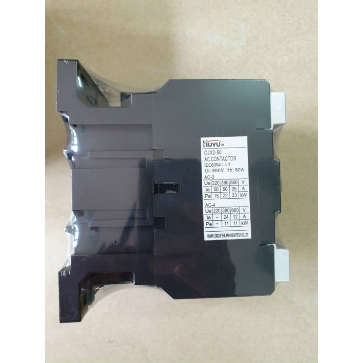 Khởi động từ 50A chính hãng Huyu hàng nhập khẩu chính hãng CJX2-50 CJX2 50A coil 220vac