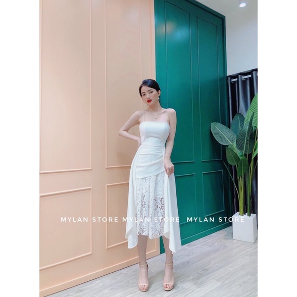 ĐẦM THIẾT KẾ CÚP NGỰC PHỐI REN CAO CẤP MYLAN_STORE