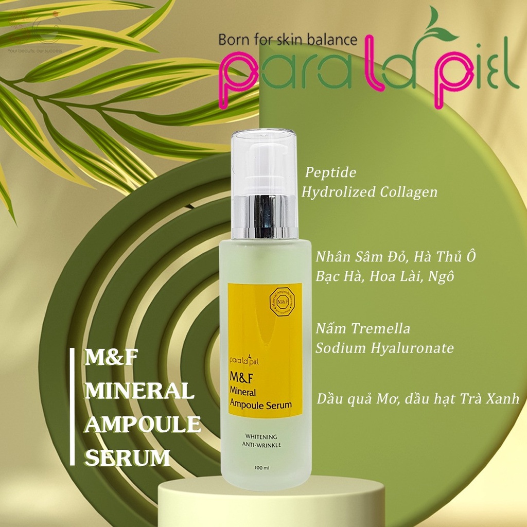 Serum phục hồi, mờ nám và ngăn ngừa lão hoá Paralapiel M&F Mineral Ampoule Serum 100ml