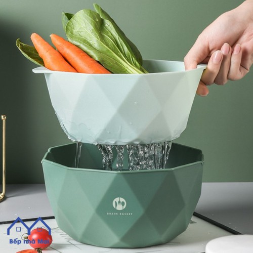 Rổ nhựa đựng trái cây,rau củ- Sét 2 rổ nhựa cao câp 2 kích cỡ - Rổ nhựa thiết kế tổ ong kiểu mới - R8