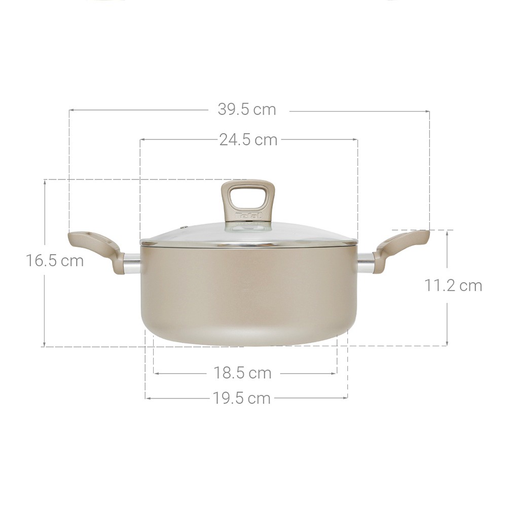 Nồi đế từ 24cm chống trầy chống dính kèm nắp Tefal Sensations H9104614 - Hàng chính hãng