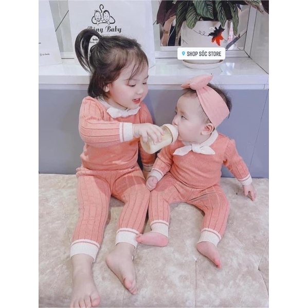 Bộ len nơ cho bé