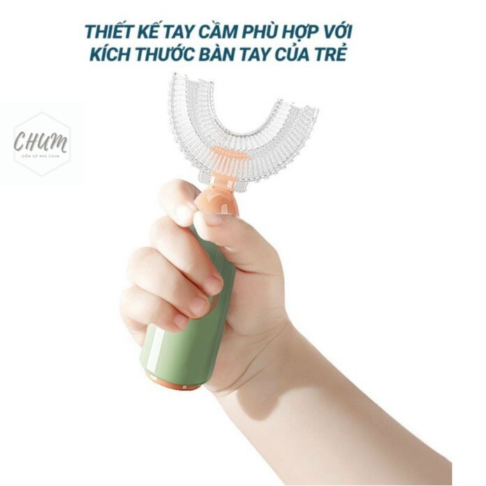 Bàn chải đánh răng chữ U silicon thế hệ mới cho bé  E5