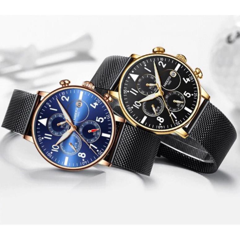 (Siêu Sale) Đồng hồ nam NIBOSI chính hãng cao cấp dây lưới chạy full 6 kim hàng cực tốt full box (hàng sale) | BigBuy360 - bigbuy360.vn