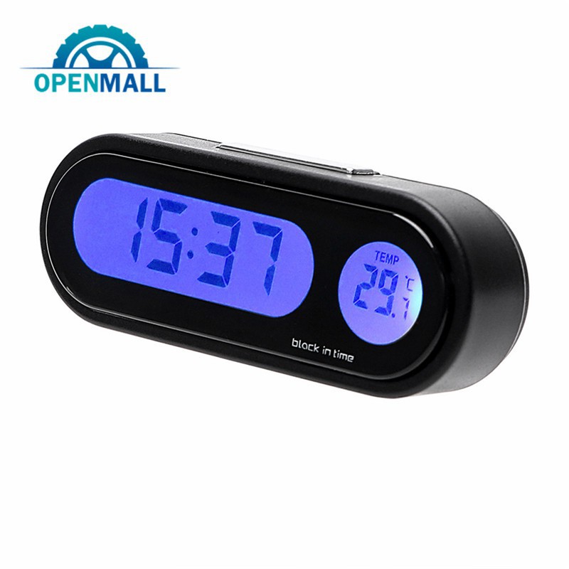 Đồng hồ nhiệt kế kỹ thuật số tích hợp đèn led tiện dụng cho xe hơi