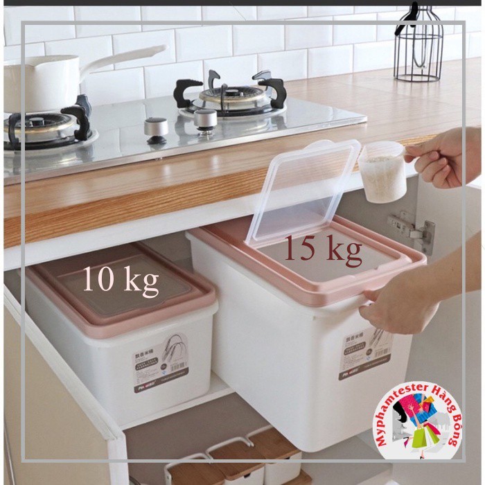[4.9⭐] Thùng đựng gạo nhựa kèm cốc đong