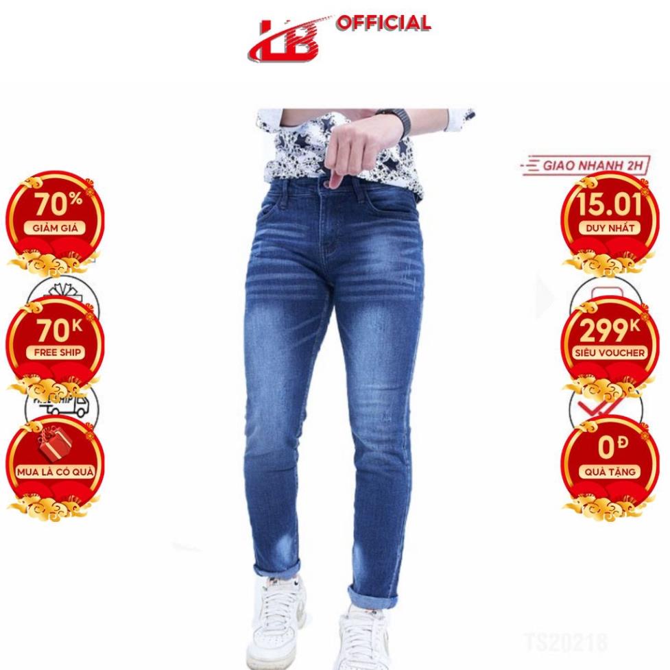Quần jean dài nam LB , màu xanh thời trang cao nhẹ, chất jean dày, co giãn tốt, DNBB5173 ! ✴️
