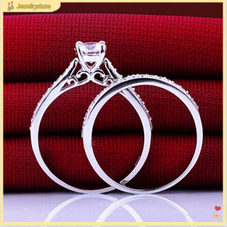 Bộ 2 cái nhẫn bạc đính đá kích thước 6-10 sang trọng