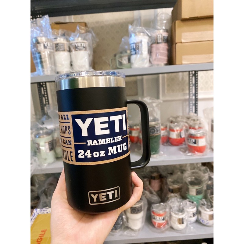 Ly giữ nhiệt Yeti 24oz Mug màu đen, trắng + nắp chính hãng Mỹ