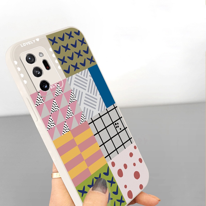 Ốp Điện Thoại Cạnh Vuông Mềm Họa Tiết Caro Cổ Điển Cho Samsung Galaxy Note 20 Ultra A30 A20 A50S A10