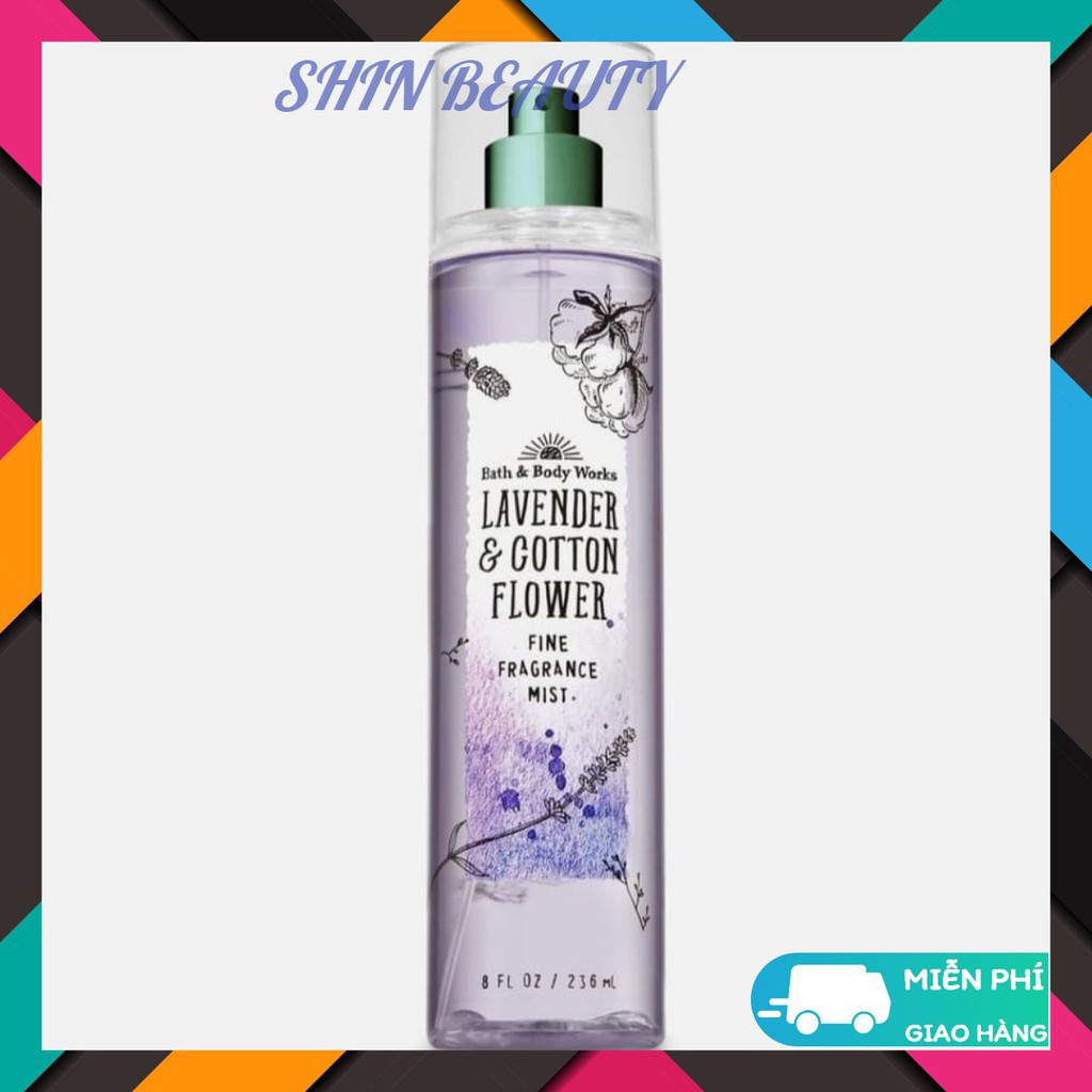 Xịt Thơm Toàn Thân Body Mist Bath and Body Works - Lavender Cotton Flower