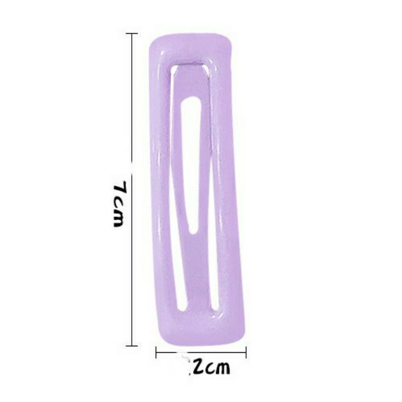 SET 2 CÁI | KẸP TÓC BẤM KIM LOẠI HÌNH CHỮ NHẬT | MÀU TRƠN SƠN BÓNG | VIDEO THẬT | SHOP BEECOW