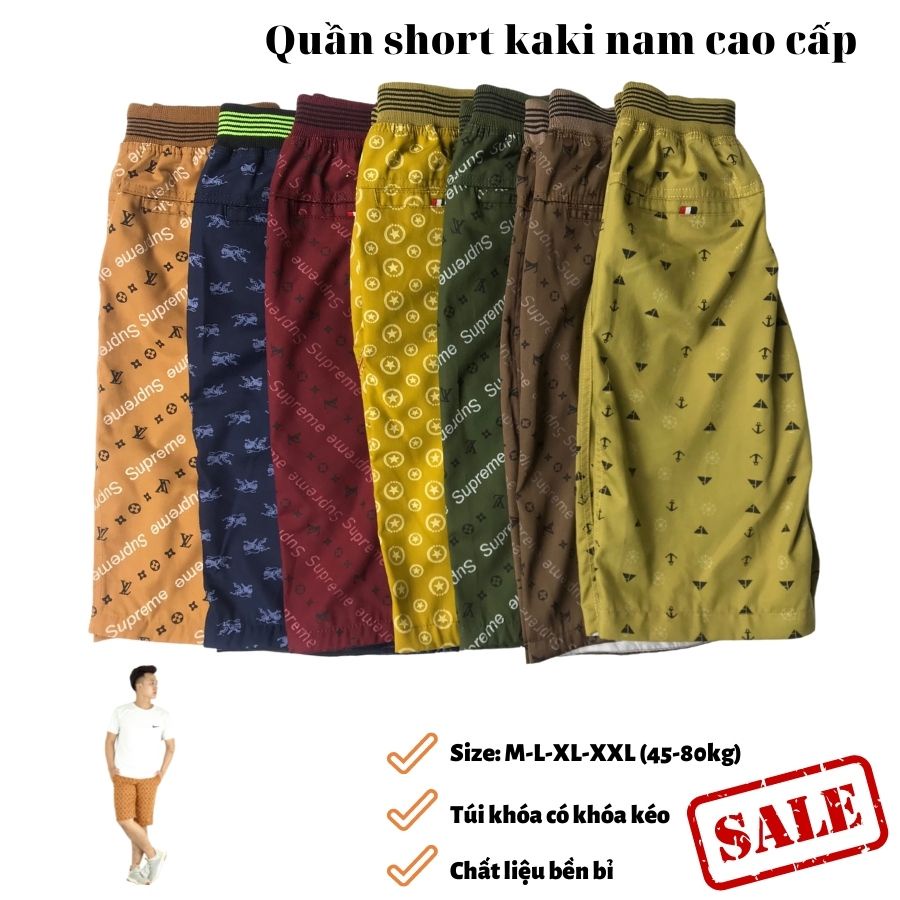 Quần sọc jean nam, Quần Kaki nam dáng ngắn trên gối cạp chun cao cấp, Giặt máy thoải mái - Đủ size M-L-XL-XXL