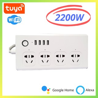 Ổ cắm nối dài Wifi TUYA thông minh điều khiển 4 cổng độc lập