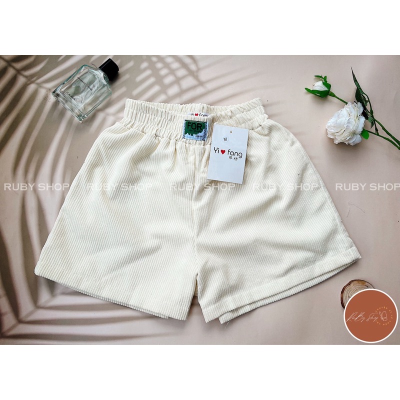 Quần Sooc Nhung Tăm ⚡️ Ảnh thật 100% ⚡️Chất Liệu Siêu Đẹp, Ống Rộng Lưng Cao , Lên Dáng Cực Xinh