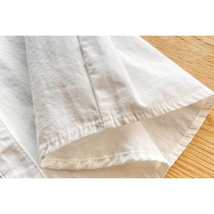 Áo Sơ Mi Trắng Ngắn Tay Phối Ren Thời Trang Mùa Hè Thanh Lịch